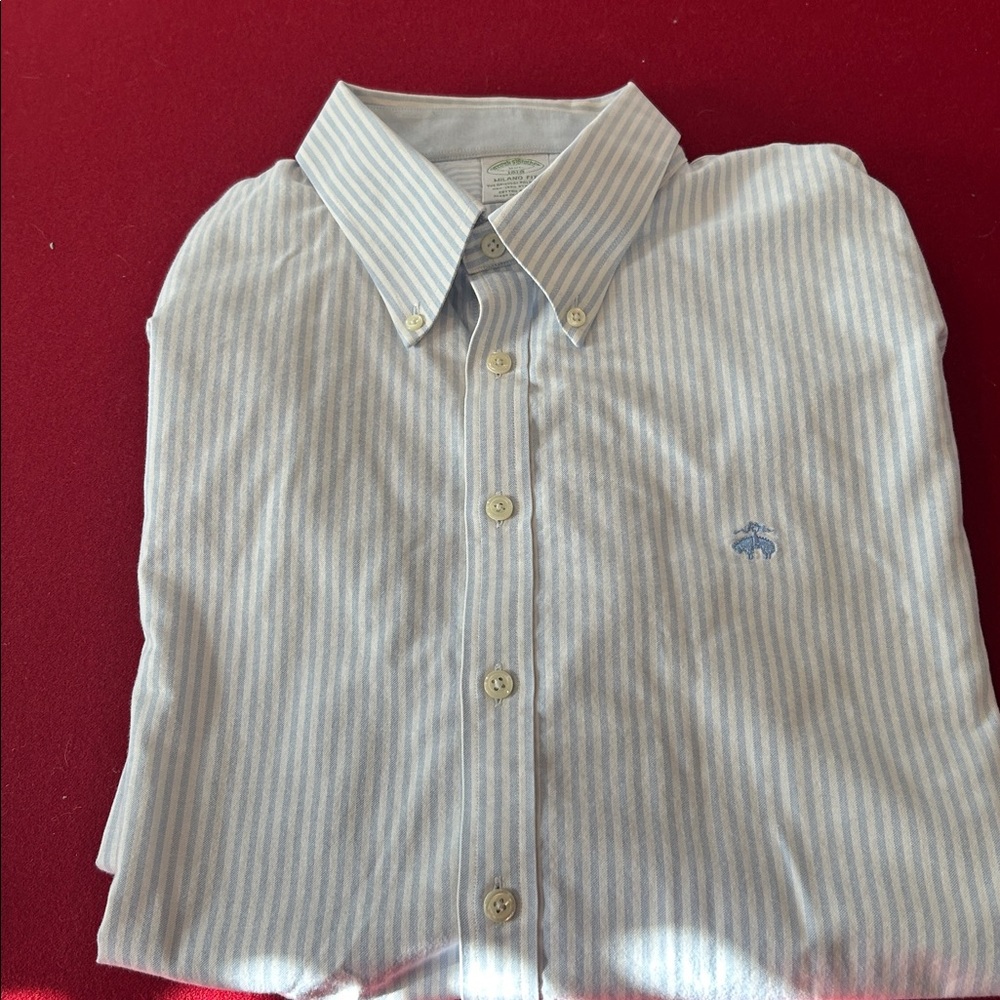Brooks Brothers Light Blue Striped Milano Fit Shirt